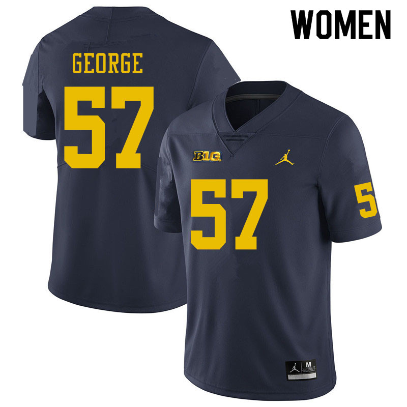 Women #57 Joey George Michigan Wolverines College Football Jerseys Sale-Navy